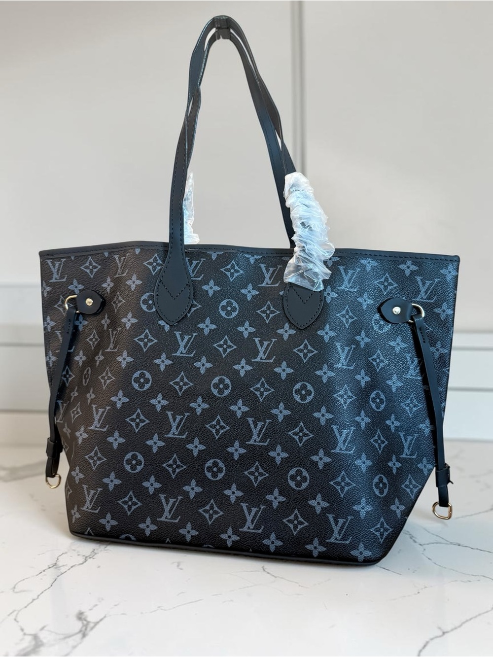 NWOT Source Unknown Black and Gray Monogram Tote